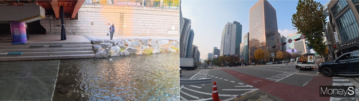 청계천 다리 밑과 종각역 인근 도심을 촬영한 장면. 환경이 다른 두 장소에서도 색감과 디테일을 안정적으로 유지하는 모습이 확인된다. /사진=김대영 기자