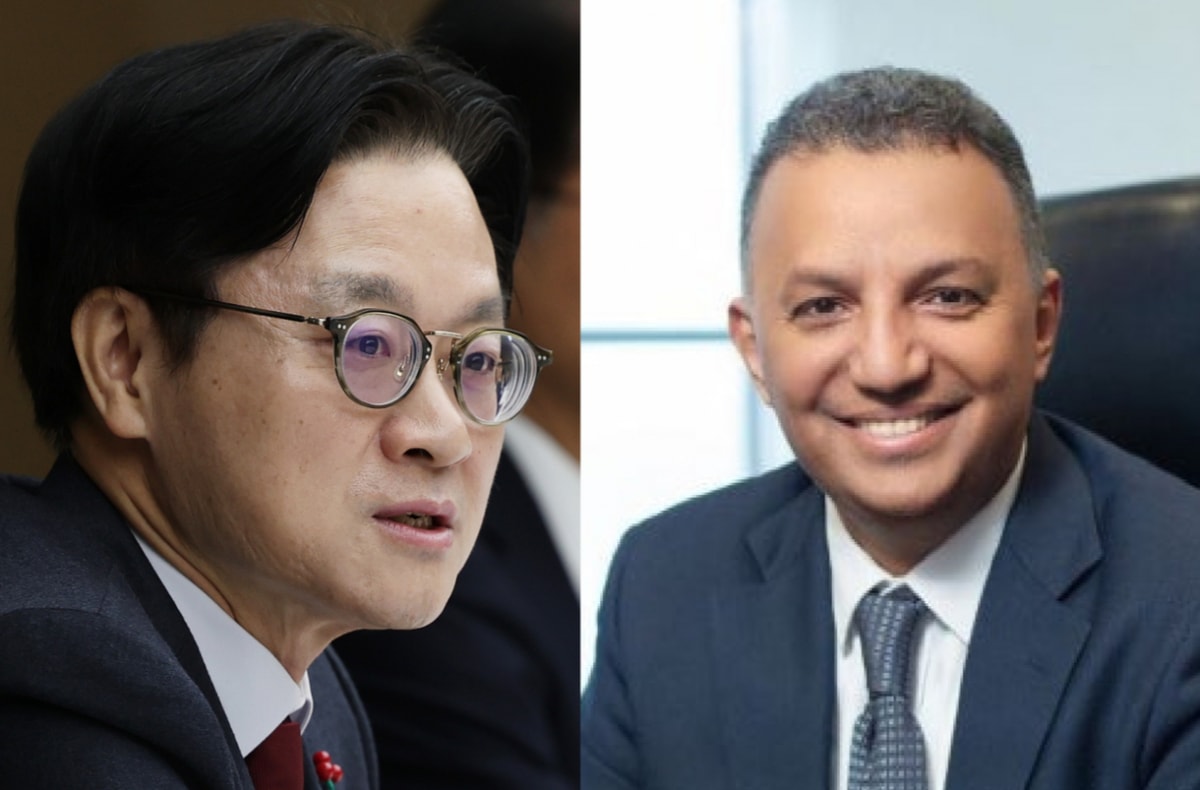 김정관 산업통상부 장관(왼쪽), 안와르 알 히즈아지 S-OIL 대표이사. /사진=뉴스1·에쓰오일(S-OIL)