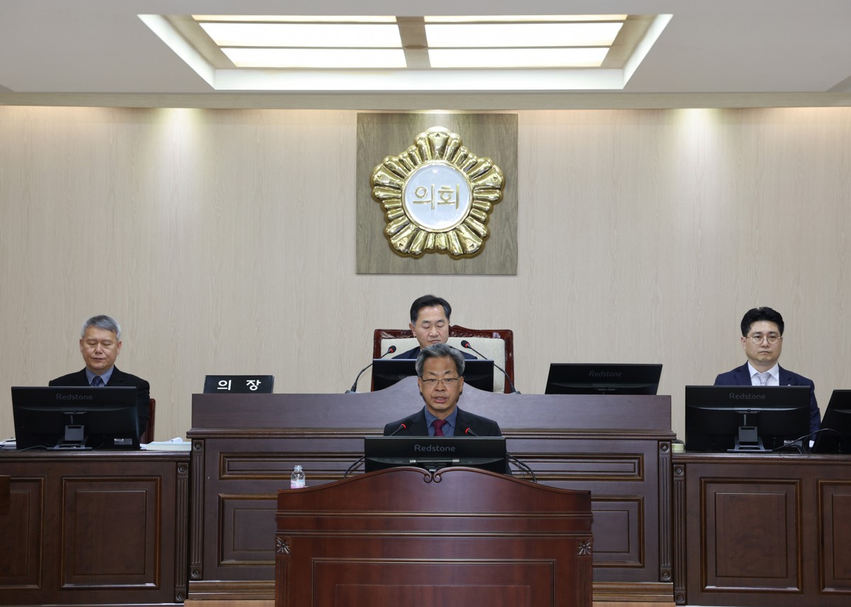 오도창 경북 영양군수가 제310회 정례회에서 27일 시정연설을 하고 있다./사진제공=경북 영양군