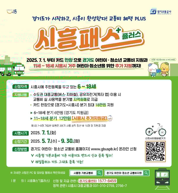 ‘시흥패스+(플러스)’. /사진제공=시흥시