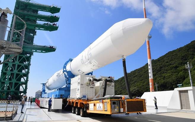 누리호 엔진 부품을 공급하는 비츠로넥스텍이 기관 수요예측에서 희망 상단 공모가를 받았다./사진=우주항공청