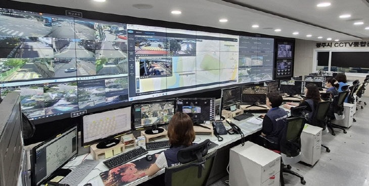 경기 광주시 CCTV 통합 관제센터 내부. /사진제공=광주시