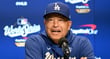 데이브 로버츠 LA 다저스 감독이 팀 내 일본인 선수들이 월드베이스볼클래식(WBC) 출전하지 않기를 바란다고 말했다. 사진은 로버츠 감독이 지난달 25일(현지시각) 캐나다 온타리오주 토론토 로저스센터에서 MLB 월드시리지 2차전 관련 기자회견 중인 모습. /사진=로이터