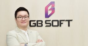 박기범 지비소프트 대표가 포즈를 취하고 있다. /사진=임한별 기자