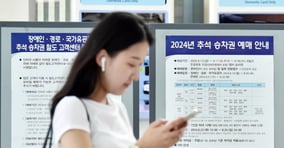 ▲ 서울역 대합실 알림판에 붙어있는 추석 승차권 사전 예매 안내