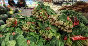 전주 대비 시금치와 대파 등 주요 농산물의 가격이 내렸다. 서울 소재 한 대형마트에서 고객이 시금치를 들여다 보고 있다. /사진=뉴스