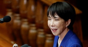 다카이치 사나에 일본 총리가 25일 말레이시아로 출국했다. 사진은 지난 24일 다카이치 사나에 일본 총리가 도쿄 국회의사당에서 취임 후 첫 소신표명 연설을 하는 모습. /사진=로이터