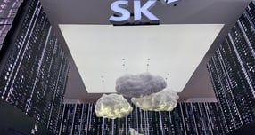 SK그룹이 AI 데이터센터를 테마로  마련한 &#039;K 테크 쇼케이스&#039; 전시 부스. /사진=정연 기자/사진제공=