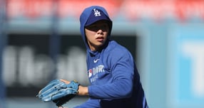 LA다저스 김혜성이 월드시리즈 출전을 노리고 있다. 사진은 지난 28일(한국시각) 미국 캘리포니아주 로스앤젤레스에서 훈련 중인 김혜성. /사진=로이터