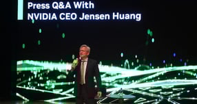 31일 경북 경주 예술의전당 원화홀 기자간담회에 참석한 젠슨 황 엔비디아 CEO. /사진=지선우 기자