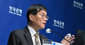이창용 한국은행 총재가 23일 서울 중구 한국은행에서 열린 금융통화위원회 금리 결정에 대한 기자간담회에서 발언하고 있다./사진=뉴시스