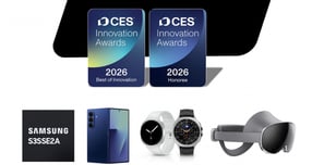 삼성전자가 내년 1월 미국 라스베이거스에서 열리는 세계 최대 전자 전시회 &#039;CES 2026&#039;을 앞두고 최고 혁신상 3개를 포함해 총 27개의 &#039;CES 혁신상&#039;을 수상했다. 사진은 삼성전자 CES 혁신상 로고와 수상 제품 이미지/사진=삼성전자 제공