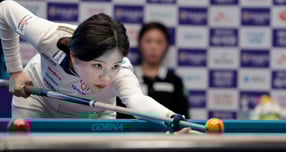 정수빈이 김가영을 잡고 LPBA 7차 투어 16강에 올랐다. 사진은 NH농협카드에서 활약 중인 정수빈. /사진=프로당구협회(PBA) 제공