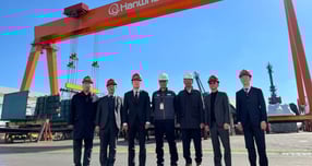 김용태 국민의힘 의원(포천·가평, 왼쪽 세번째) 지난 8일 미국 펜실베이니아주 필라델피아의 필리조선소(Philly Shipyard)를 방문했다. /사진=김용태 의원실