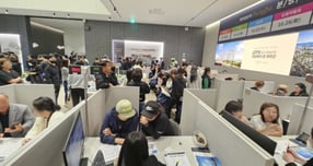 라인그룹이 &#039;회천중앙역 파라곤&#039;의 정당계약을 이날부터 12일까지 3일간 진행 중이다. /사진=라인그룹