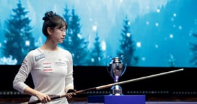 하이원리조트 이미래가 에스와이 이우경을 꺾고 정상에 올랐다. 사진은 지난 10일 강원 정선 하이원리조트 그랜드호텔 컨벤션홀에서 열린 2025-26시즌 7차 투어 국민의 행복 쉼터 하이원리조트 PBA-LPAB 챔피언십 LPBA 결승전에 나선 이미래. /사진=프로당구협회(PBA) 제공 