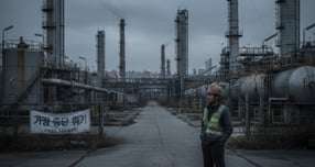 지난 10일 대통령 직속 탄소중립녹생성장위원회가 20235년 온실가스 감축 목표를 2018년 대비 53~61%로 정하며 석유화학 업계가 3중고에 시달리게 됐다. /사진=제미나이 