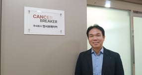 머니S와 인터뷰 중인  정명준 캔서브레이커 대표./사진=머니S 강한빛 기자