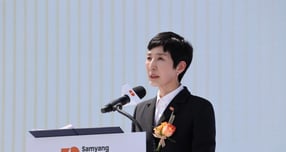 사진은 김정수 삼양식품 부회장이 올 6월 경남 삼양식품 밀양캠퍼스에서 열린 밀양 제2공장 준공식에서 발언하는 모습. /사진=삼양식품