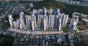 GS건설이 &#039;안양자이 헤리티온&#039;의 견본주택을 열고 내달 2일 특별공급을 시작으로 본격 분양에 나선다. 경기 안양시 만안구 안양자이 헤리티온 조감도. /사진 제공=GS건설