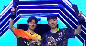 한국 탁구 남자복식 임종훈-오준성(한국거래소) 조가 2025 월드테이블테니스(WTT) 스타 컨텐더 무스카트에서 우승했다. /사진=WTT 공식 인스타그램 영상 캡처