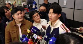 아버지의 빚투 논란과 귀국 과정에서의 태도에 대해 김혜성(LA다저스)이 사과문을 올렸다. 사진은 지난 6일 김혜성이 인천공항을 통해 귀국할 당시의 모습. /사진=뉴시스