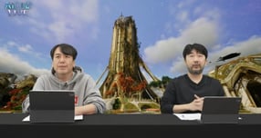 소인섭 엔씨소프트 아이온2 사업실장(왼쪽)과 김남준 엔씨소프트 아이온2 개발PD가 24일 라이브 방송을 열고 아이온2 이용자들과 소통하고 있다. /사진=엔씨소프트 &#039;아이온2&#039; 유튜브 캡처