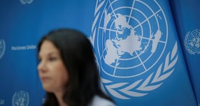 안토니우 구테흐스 유엔 사무총장의 후임을 뽑는 제10대 사무총장 선거 절차가 지난 25일(이하 현지시각)부터 개시됐다. 사진은 지난 9월17일 미국 뉴욕시 유엔본부에서 열린 제80차 유엔 총회 기자회견의 모습. /사진=로이터