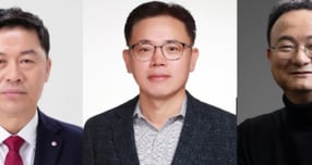 류재철 LG전자 사장(왼쪽)·김동춘 LG화학 사장(가운데)·문혁수 LG이노텍 사장(오른쪽). /사진=LG그룹