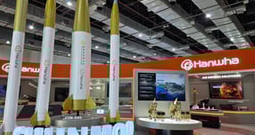 이집트 카이로에서 이달 1~4일까지 열리는 &#039;EDEX 2025&#039; 한화 부스에 전시된 다연장 유도무기 &#039;천무&#039;. /사진=한화에어로스페이스