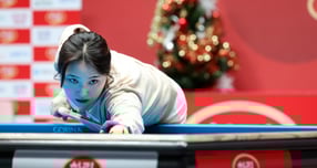 강지은이 김민아를 꺾고 4년 만에 우승에 성공했다. 사진은 지난 6일 경기 고양킨텍스 PBA스타디움에서 열린 2025-26시즌 8차 투어 하림 PBA-LPBA 챔피언십 결승어 나선 강지은. /사진=프로당구협회(PBA) 제공 