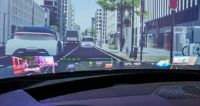 사진은 홀로그래픽 윈드쉴드 디스플레이 화면. /사진=현대모비스