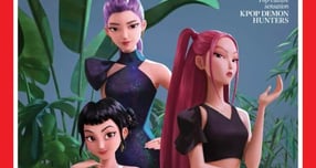 미국 시사주간지 타임이 오는 29일자 표지 주인공을 넷플릭스 애니메이션 &#039;케이팝 데몬 헌터스(케데헌)&#039; 속 가상 걸그룹 &#039;헌트릭스&#039; 멤버들로 선정했다. 사진은 타임지의 모습. /사진=타임 홈페이지 캡처 