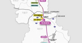 동용인IC위치와 인근 주요 도로망 지도. /자료제공=용인특례시