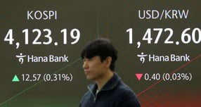 코스피가 12일 오후 상승세, 코스닥은 하락하고 있다. 사진은 이날 오전 서울 중구 하나은행 딜링룽. /사진=뉴시스