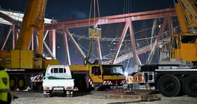 광주대표도서관 붕괴사고 이틀째인 12일 오후 광주 서구 치평동 광주대표도서관 공사현장에서 매몰자 구조 작업 재개를 위한 준비가 한창이다./사진=뉴시스 이현행 기자