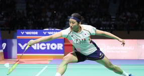 안세영이 2025 세계배드민턴연맹 월드투어파이널에서 푸트리 쿠스마 와르다니, 미야자키 토모카를 꺾고 4강행을 확정했다. 사진은 지난 9월28일 경기 수원실내체육관에서 열린 2025세계배드민턴연맹(BWF) 월드투어 슈퍼500 여자 단식 결승전에 나선 안세영. /사진=뉴시스