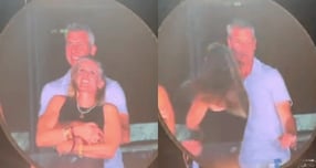 지난 7월 콜드플레이 미국 공연에서 부적절한 관계인 직장 상사와의 다정한 모습이 포착돼 논란을 빚은 여성이 처음으로 인터뷰했다. 사진은 당시 공연장 카메라에 포착된 크리스틴 캐벗(앞쪽)과 앤디 바이런의 모습. /사진=SNS 갈무리