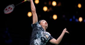 안세영이 야마구치 아카네를 꺾고 왕중왕존 조별리그 1위를 차지했다. 사진은 지난 8월 덴마크 코펜하겐 로열 아레나에서 열린 슈퍼 750(덴마크 오픈)에 출전한 안세영. /사진=로이터