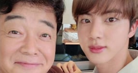 주류 브랜드 아이긴을 유통하는 주류 유통사 '백술도가'가 원산지 표시법 위반 의혹에 대해 무혐의 처분 받았다. 사진은 백종원 더본코리아 대표와 방탄소년단 진의 모습. /사진=엑스(X·옛 트위터) 방탄소년단 캡처