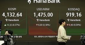  24일 오전 서울 중구 하나은행 딜링룸 전광판에 지수가 표시되고 있다./사진=뉴시스