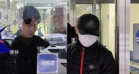 자고 있는 태국인 아내 얼굴에 끓는 물을 부어 화상을 입힌 혐의를 받는 40대 남성 A 씨가 지난 16일 경기도 의정부지법에서 구속 전 피의자 심문(영장실질심사)을 마치고 나서고 있다. /사진=뉴스