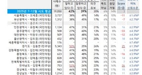 시도지사 직무 수행 평가. /자료제공=한국갤럽