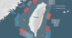 일본이 중국군 타이완 포위 군사훈련에 대한 대응에 나섰다. 사진은 지난해 10월에 중국 해군이 실시한 타이완 포위 군사훈련 관련 모습. /이미지=중국 해경 SNS 갈무리