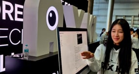 지난 30일 서울 코엑스 전시장에 마련된 SK텔레콤 A.X K1 시연 부스. /사진=양진원 기자 