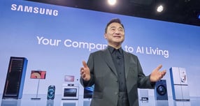 노태문 삼성전자 대표이사 사장(DX부문장)이 CES 2026 '더 퍼스트룩' 프레스 컨퍼런스에서 연설을 하고 있다. /사진=삼성전자