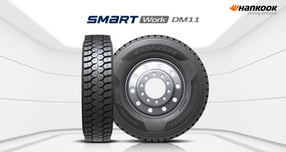 한국타이어가 프리미엄 덤프트럭용 타이어 '스마트워크 DM11'을 출시했다. /사진=한국타이어