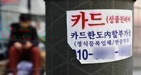카드론(장기카드대출) 월간 증가액이 1년 만에 최대 수준을 기록했다. 사진은 서울 시내 거리에 붙은 신용카드 대출 광고물. /사진=뉴스