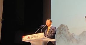 오세훈 서울시장이 양천구청 신년인사회에서 목동 아파트 14개 단지의 신속한 재건축을 약속했다. 사진은 인사말을 하는 오세훈 서울시장. /사진=최성원 기자