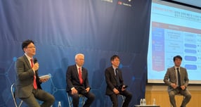 오스코텍이 차세대 파이프라인으로 섬유화, 항내성항암제, DAC(항체접합분해제)에 집중한다. 사진은 행사에 참석한 신동준 오스코텍 CFO(최고재무책임자), 고종성 제노스코 대표, 윤태영 오스코텍 대표, 곽영신 오스코텍 연구소장(왼쪽부터). /사진=김동욱 기자